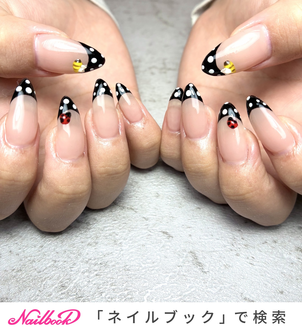 ドットフレンチのネイルデザイン｜ネイルブック
