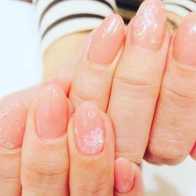 春 ハンド たらしこみ ピンク ジェル Nail De Sirellaのネイルデザイン No ネイルブック