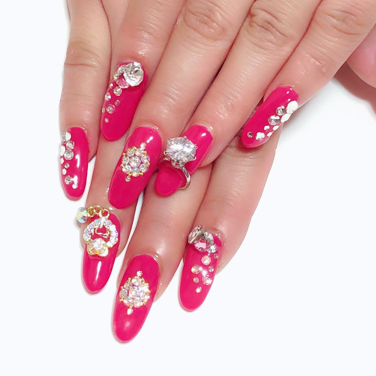 ピンク 派手 ネイル 最高の画像の爪