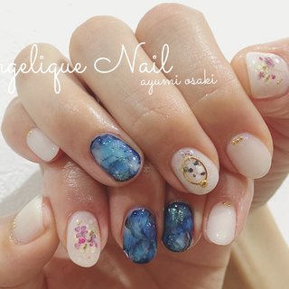 人気順 大理石 押し花 前橋のネイルデザイン ネイルブック