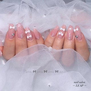 リボン/ワンホンネイルのネイルデザイン｜ネイルブック