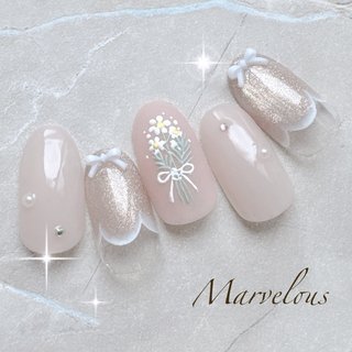 ミラー/押し花のネイルデザイン｜ネイルブック