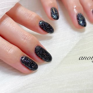 ネイル ブラックラメ☆ ブラックラメのネイルデザイン｜ネイルブック