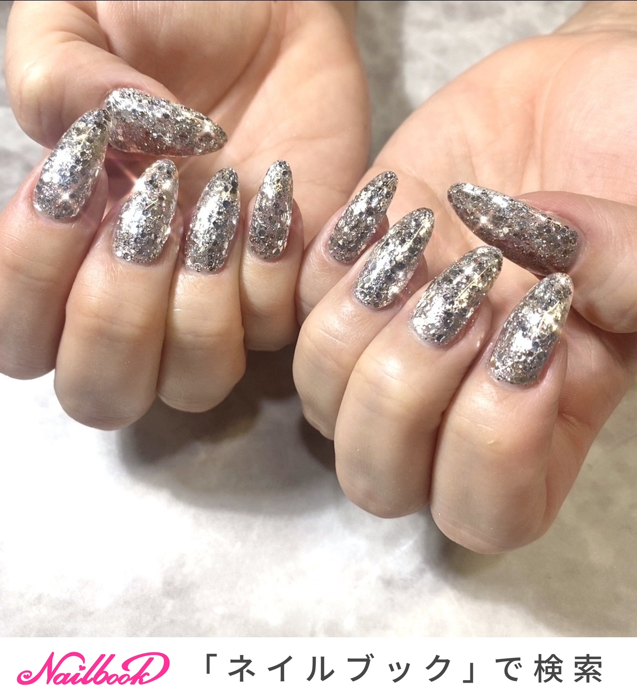 ラメワンカラーのネイルデザイン｜ネイルブック