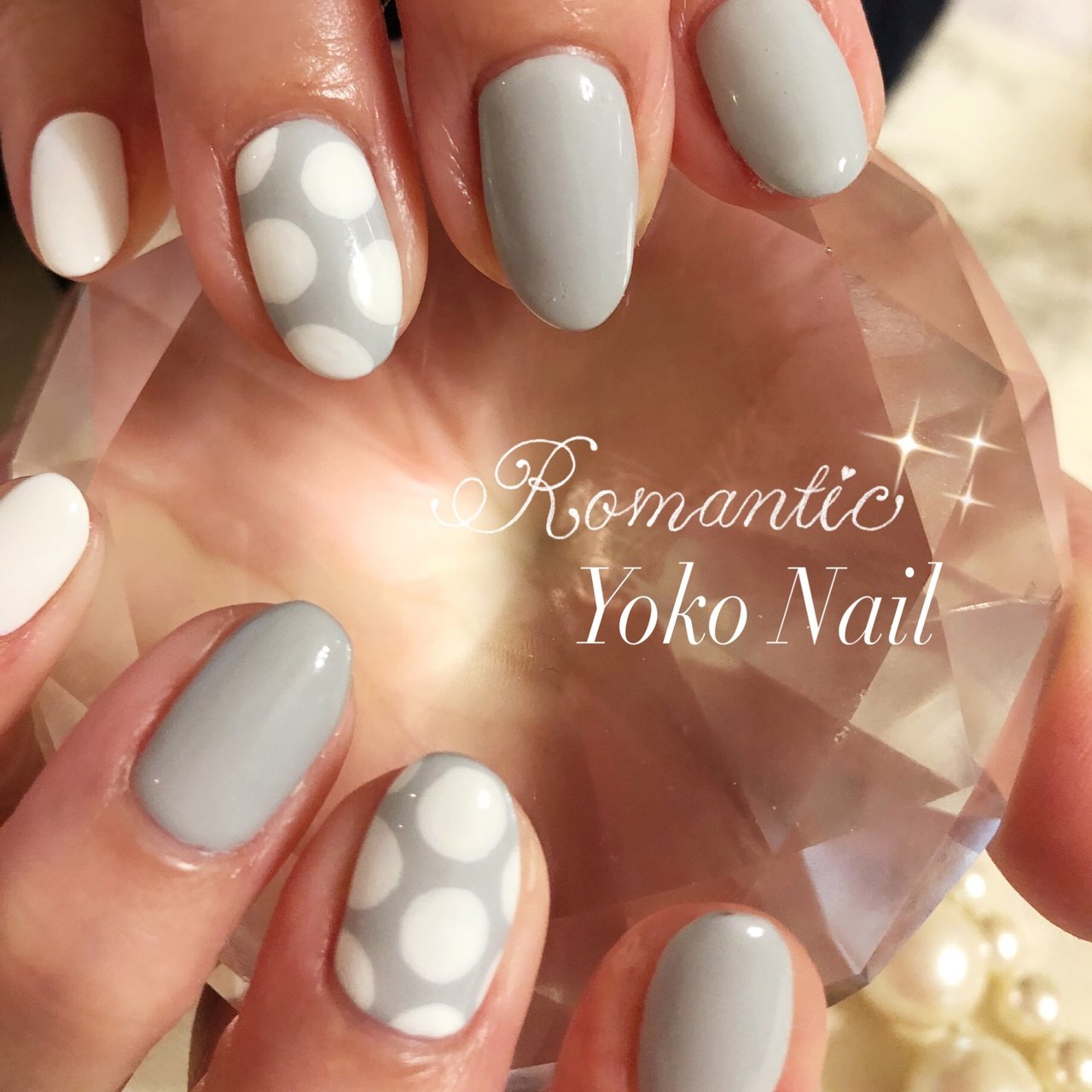 オールシーズン ドット グレー ジェル お客様 Yoko Nailのネイルデザイン No ネイルブック