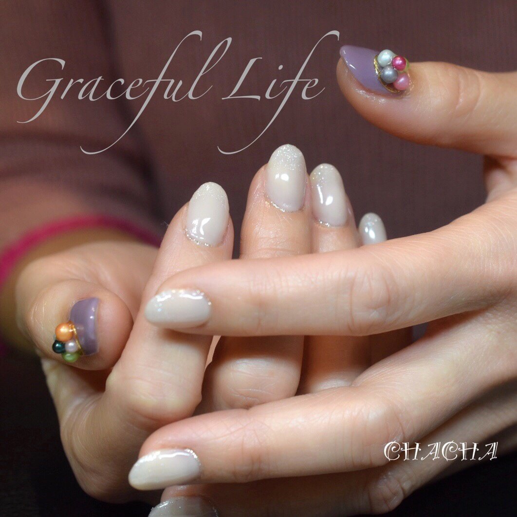 オールシーズン ハンド グラデーション ワンカラー フルーツ Chacha Nailのネイルデザイン No ネイルブック