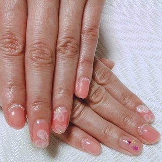 桜貝色のネイルデザイン ネイルブック