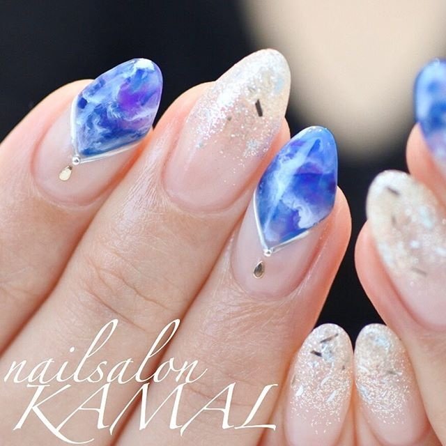 春 夏 オールシーズン 梅雨 ハンド Nailsalon Kamalのネイルデザイン No 2972351 ネイルブック