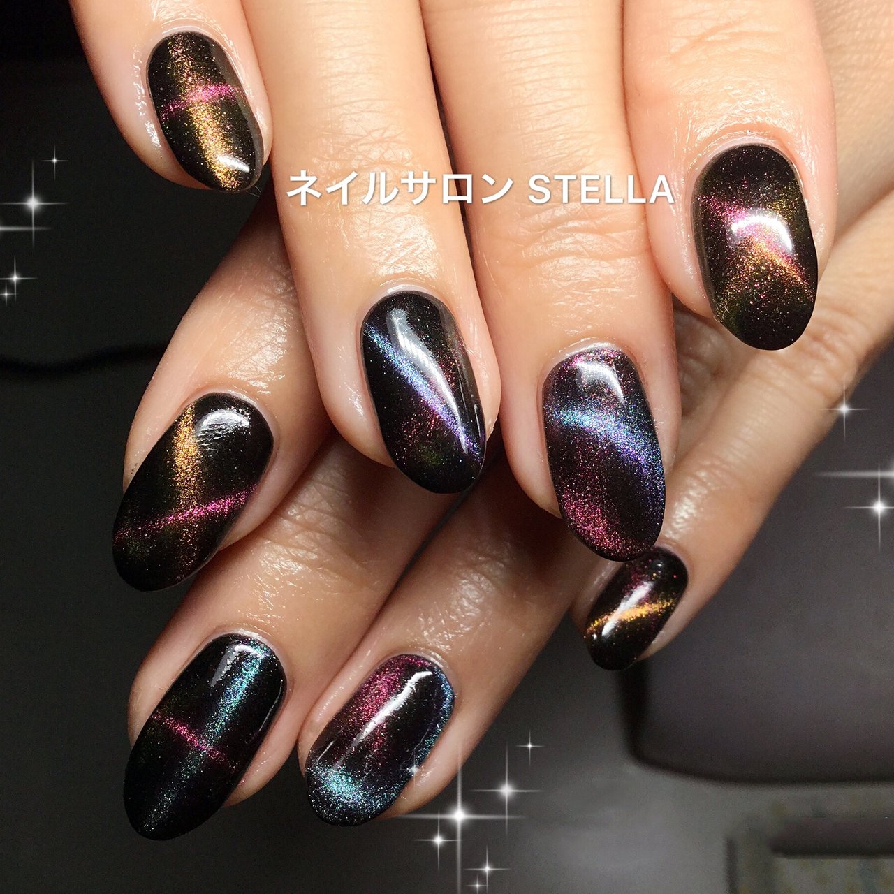 オールシーズン ハンド ワンカラー ギャラクシー ミディアム Nail Salon Stellaのネイルデザイン No ネイル ブック