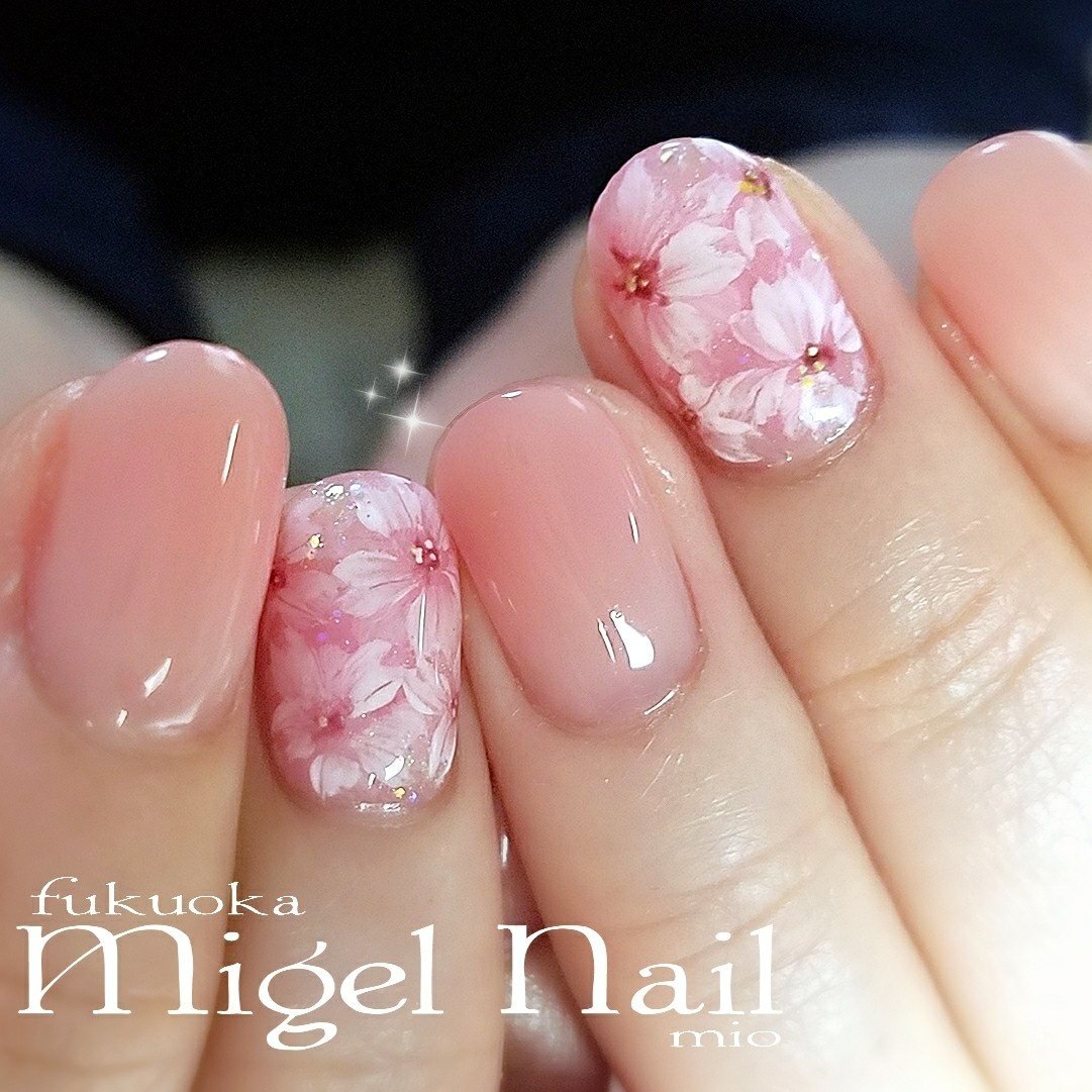 春 入学式 オフィス パーティー ハンド Migel Nailのネイルデザイン No ネイルブック