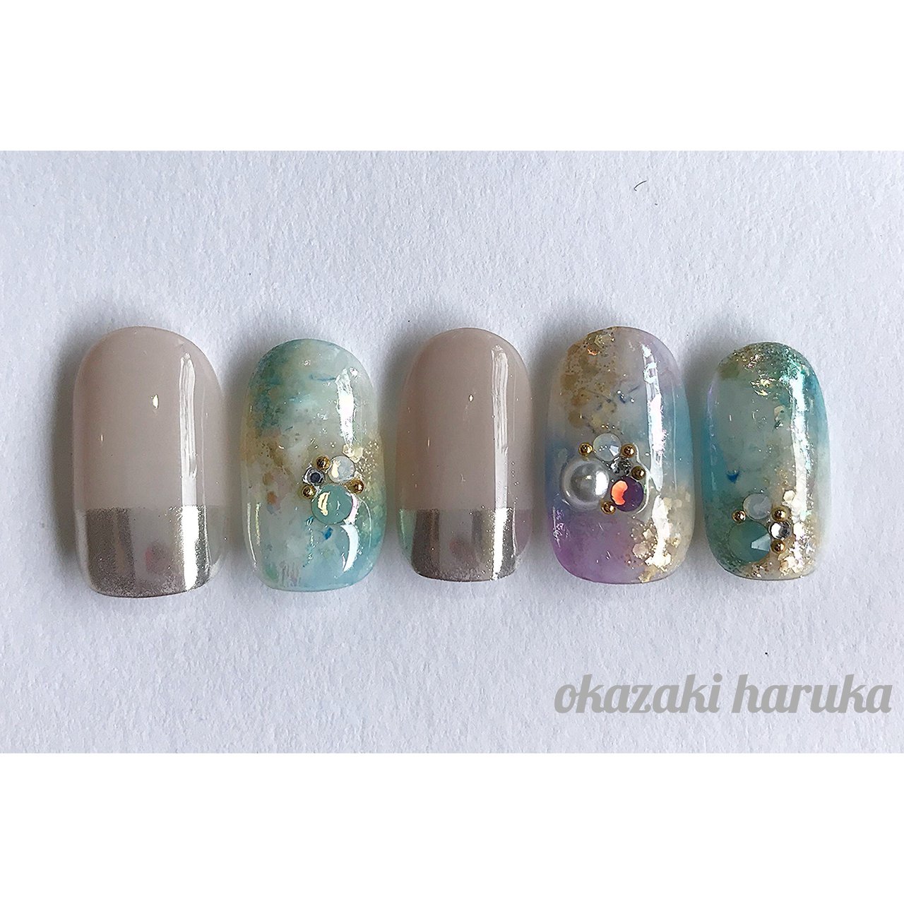 春 夏 七夕 海 ラメ Okazakiharuka のネイルデザイン No ネイルブック
