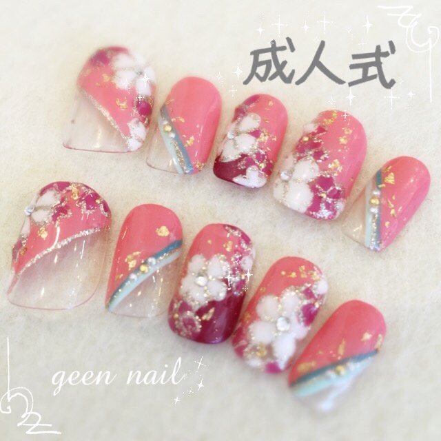 お正月 成人式 卒業式 ハンド 和 Geen Nailのネイルデザイン No 1934613 ネイルブック