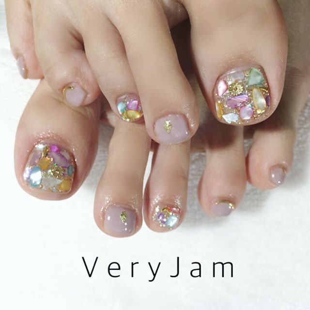 オールシーズン 海 リゾート デート フット Veryjam Nail Eyelashのネイルデザイン No ネイルブック