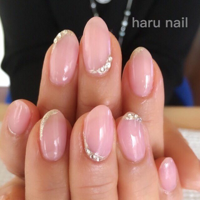 オールシーズン オフィス 女子会 ハンド ピンク Haru Nailのネイルデザイン No ネイルブック