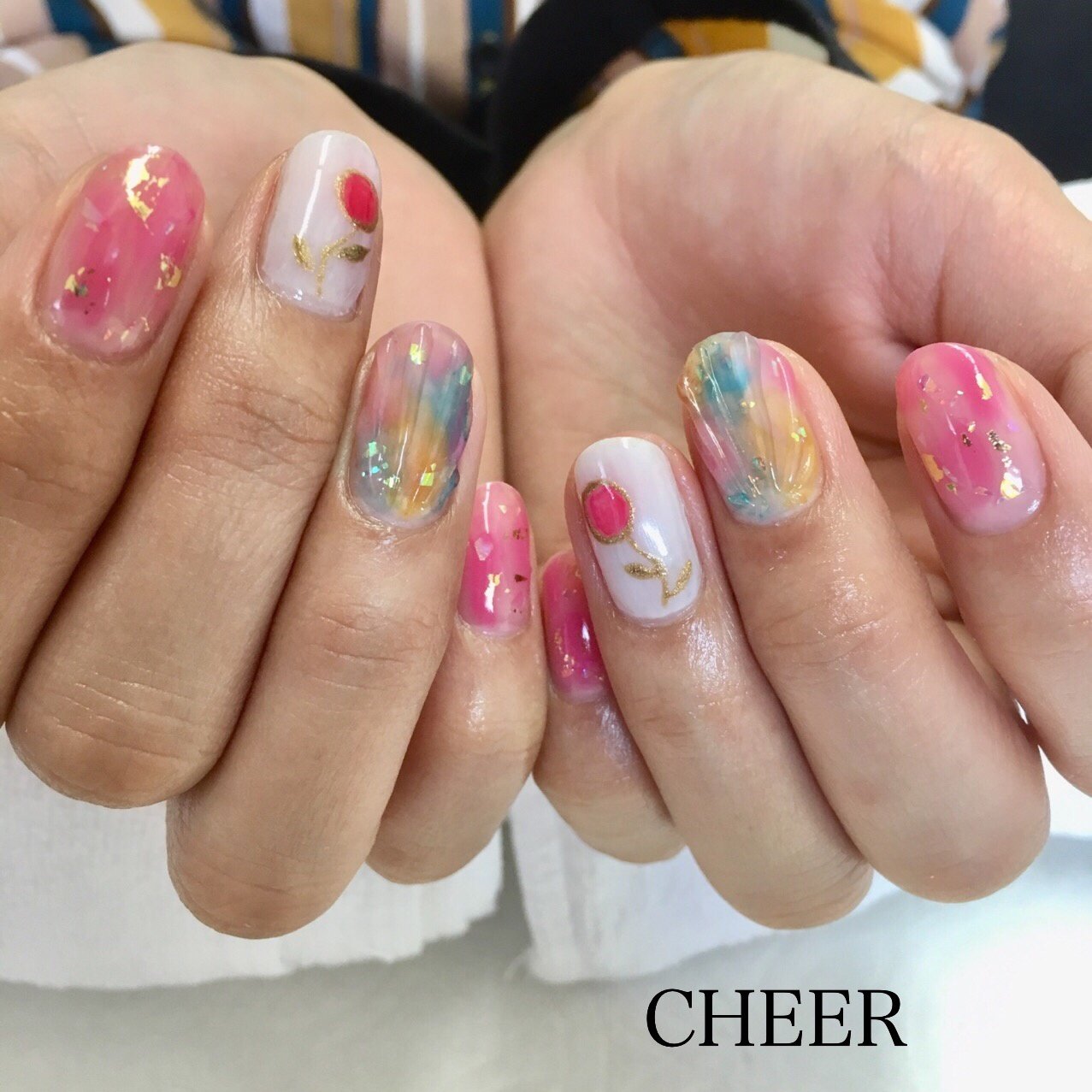 春 夏 リゾート デート ハンド Cheer ちあのネイルデザイン No