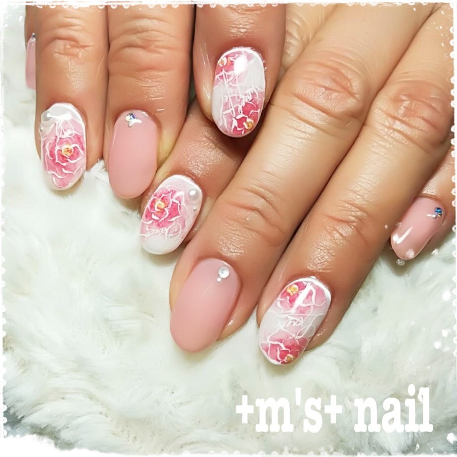 春オールシーズンデート女子会ハンド Ms Nailのネイルデザインno