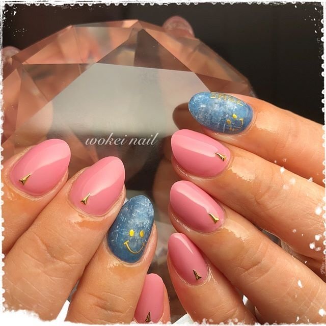 春 夏 ハンド ワンカラー デニム Wokei Nailのネイルデザイン No ネイルブック