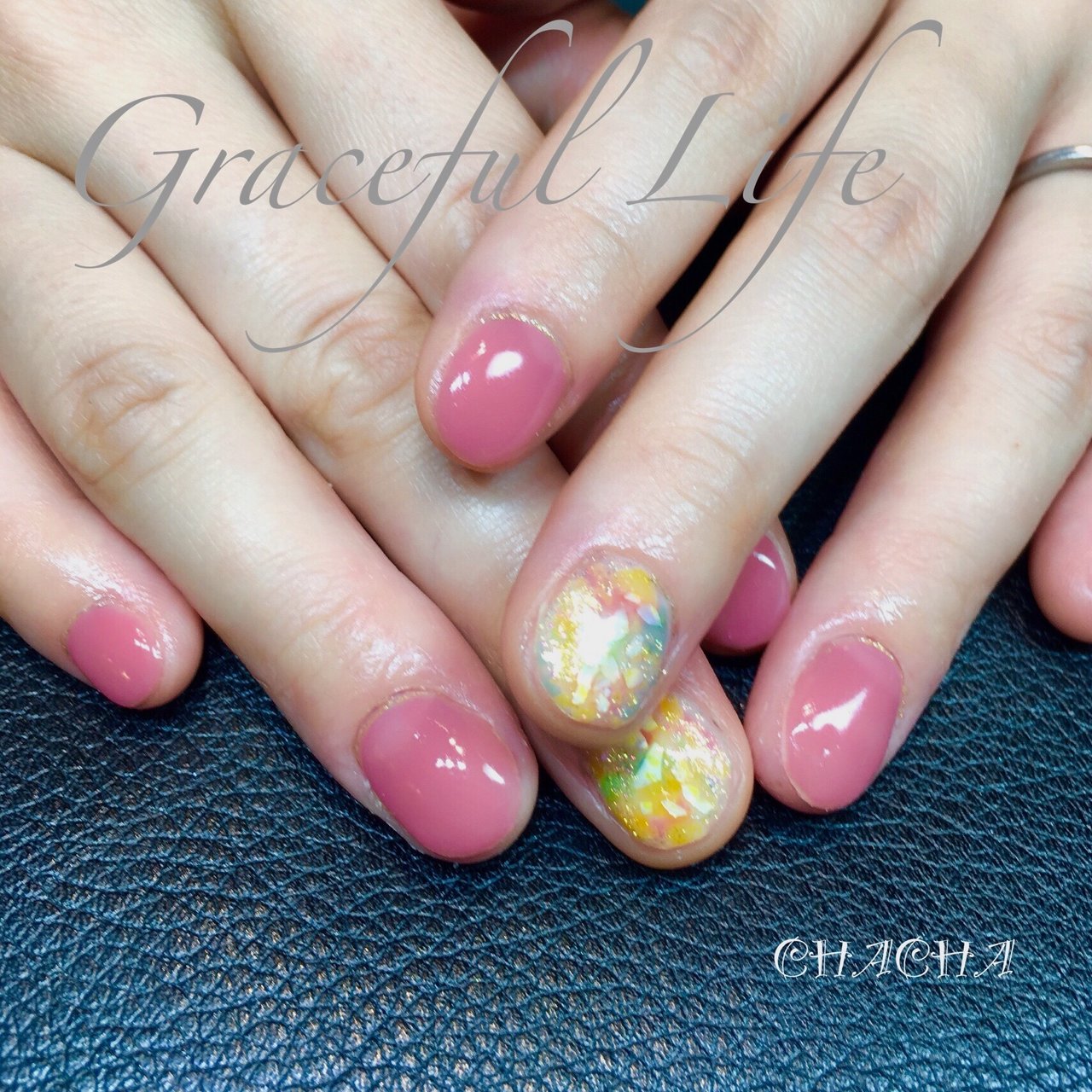 オールシーズン ハンド ワンカラー シェル タイダイ Chacha Nailのネイルデザイン No ネイルブック
