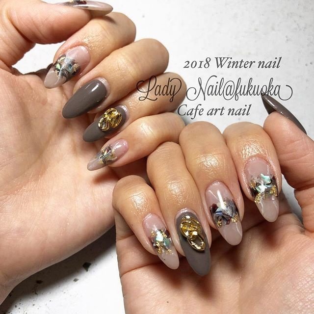 女子会 ハンド ワンカラー シェル 大理石 Lady Nail Fukuoka Daimyoのネイルデザイン No ネイルブック