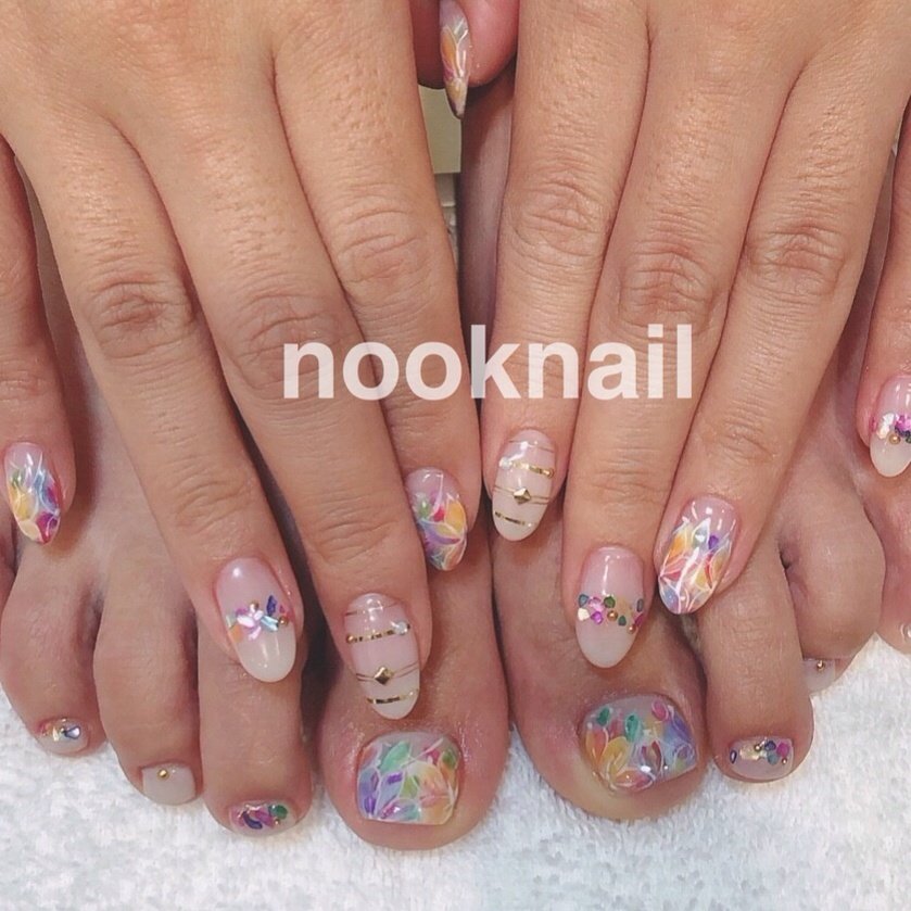 春 夏 梅雨 浴衣 フット Nooknailのネイルデザイン No ネイルブック