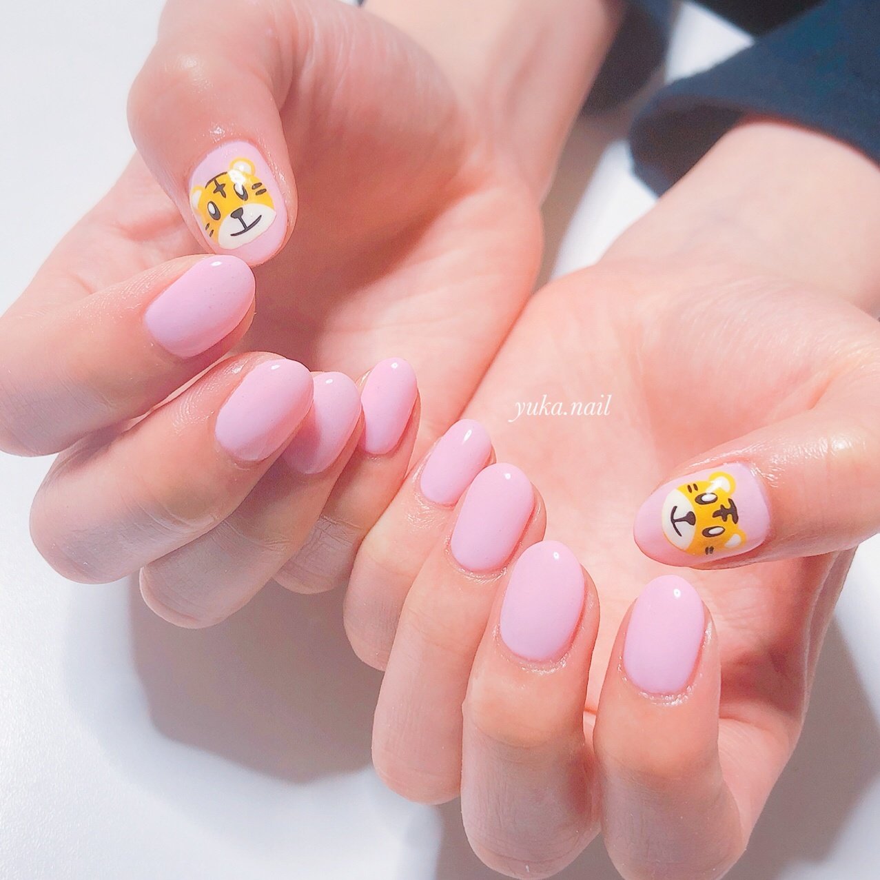 ハンド キャラクター ショート ピンク ジェル Yuka Nail ユカネイル のネイルデザイン No ネイルブック