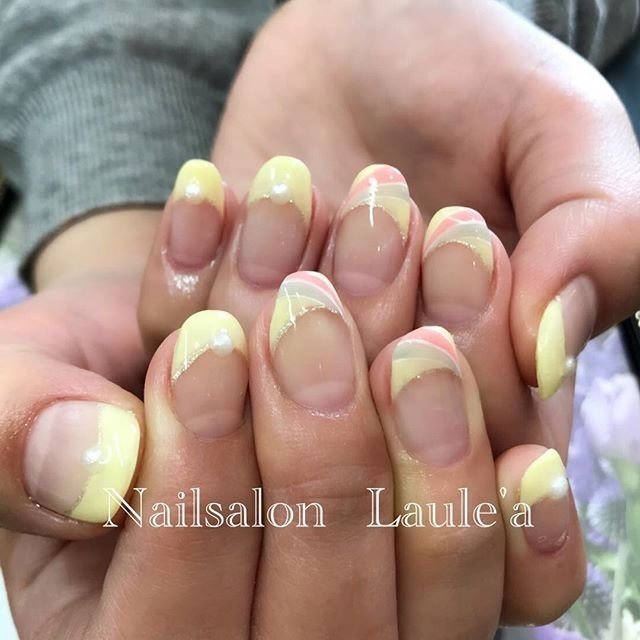 春 オフィス デート ハンド フレンチ Laule A Rieのネイルデザイン No ネイルブック