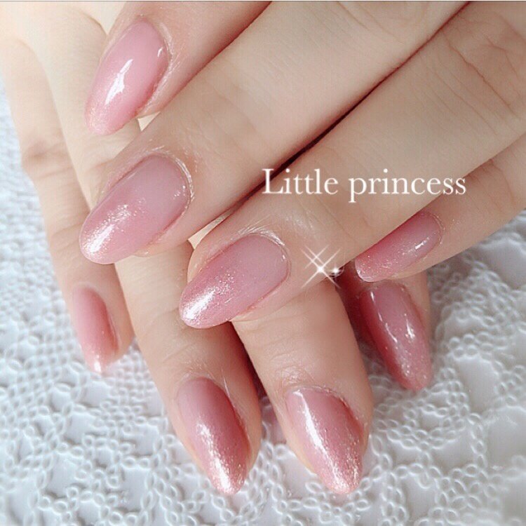 ハンド シンプル フレンチ グラデーション ラメ Little Princessのネイルデザイン No ネイルブック