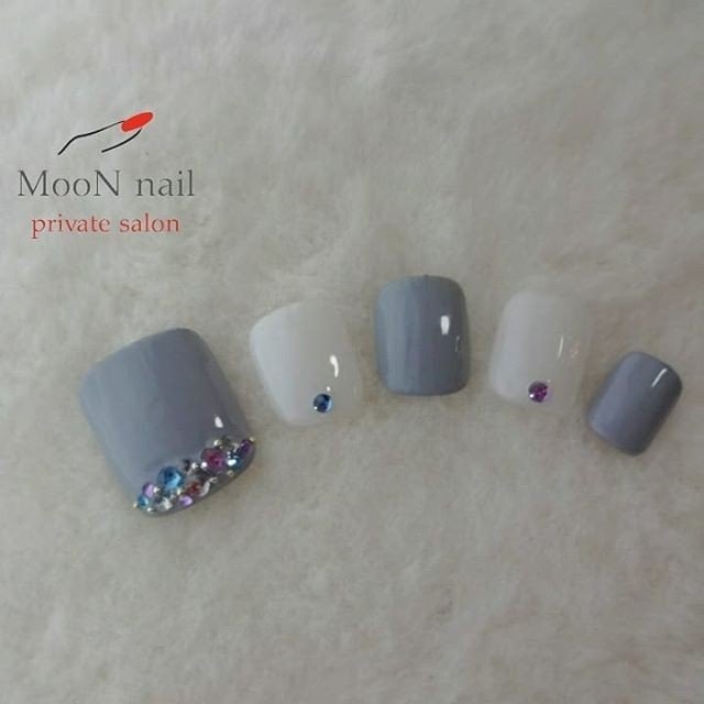 オールシーズン デート フット シンプル ワンカラー Moon Nail