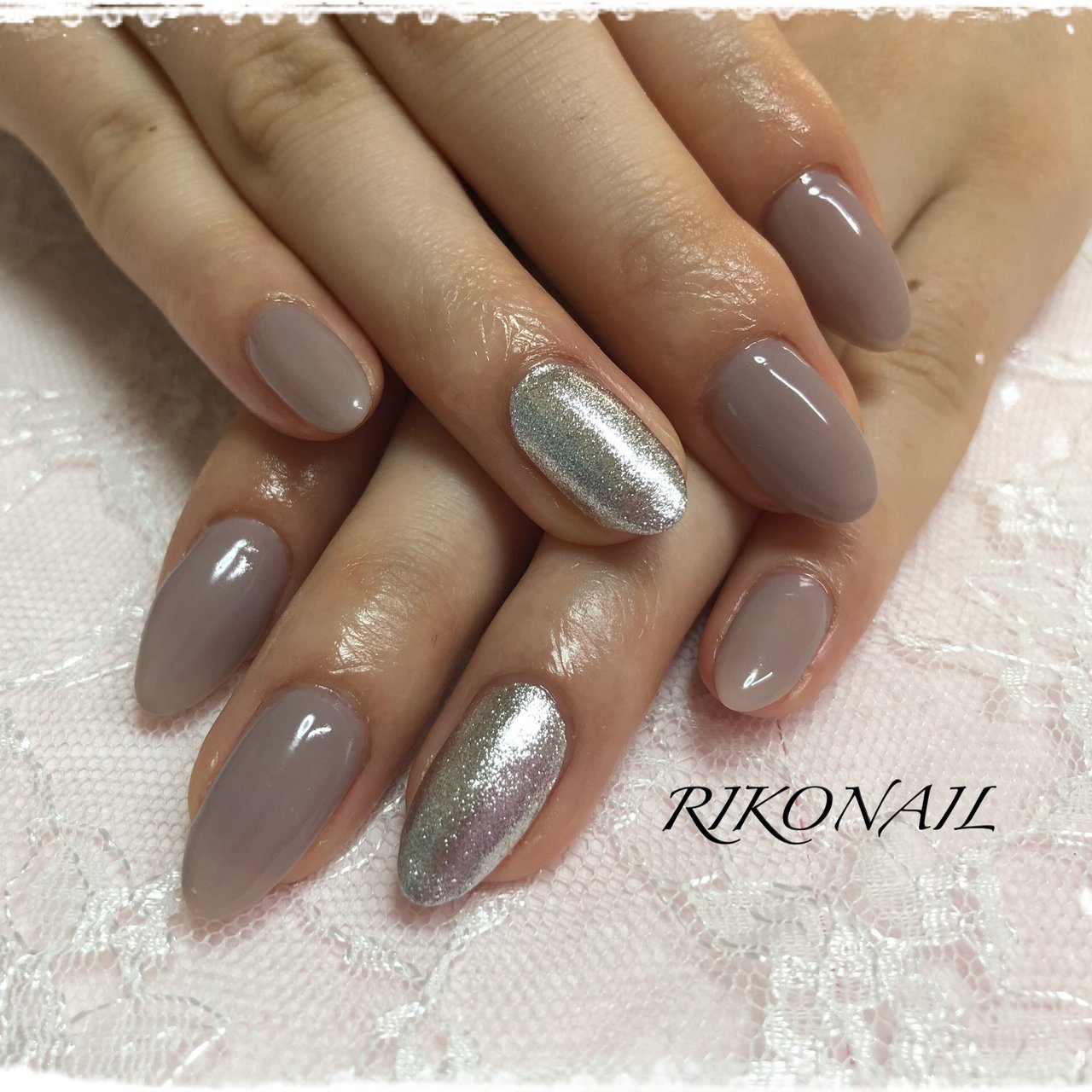 オールシーズン ハンド ワンカラー ミディアム グレージュ Riko Nailのネイルデザイン No ネイルブック