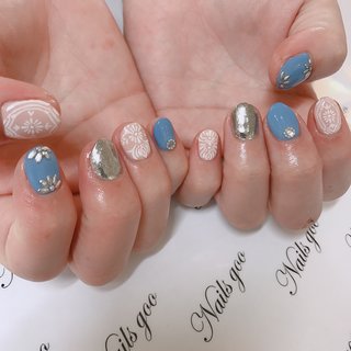 22年 新着順 ブルー 青 短い爪のネイルデザイン ネイルブック