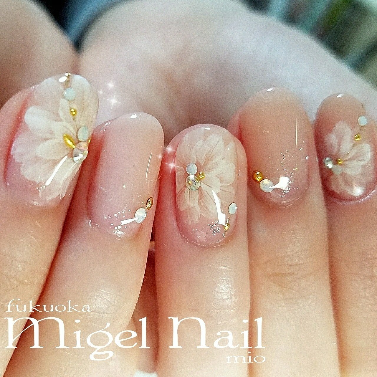 春 リゾート ブライダル パーティー ハンド Migel Nailのネイル