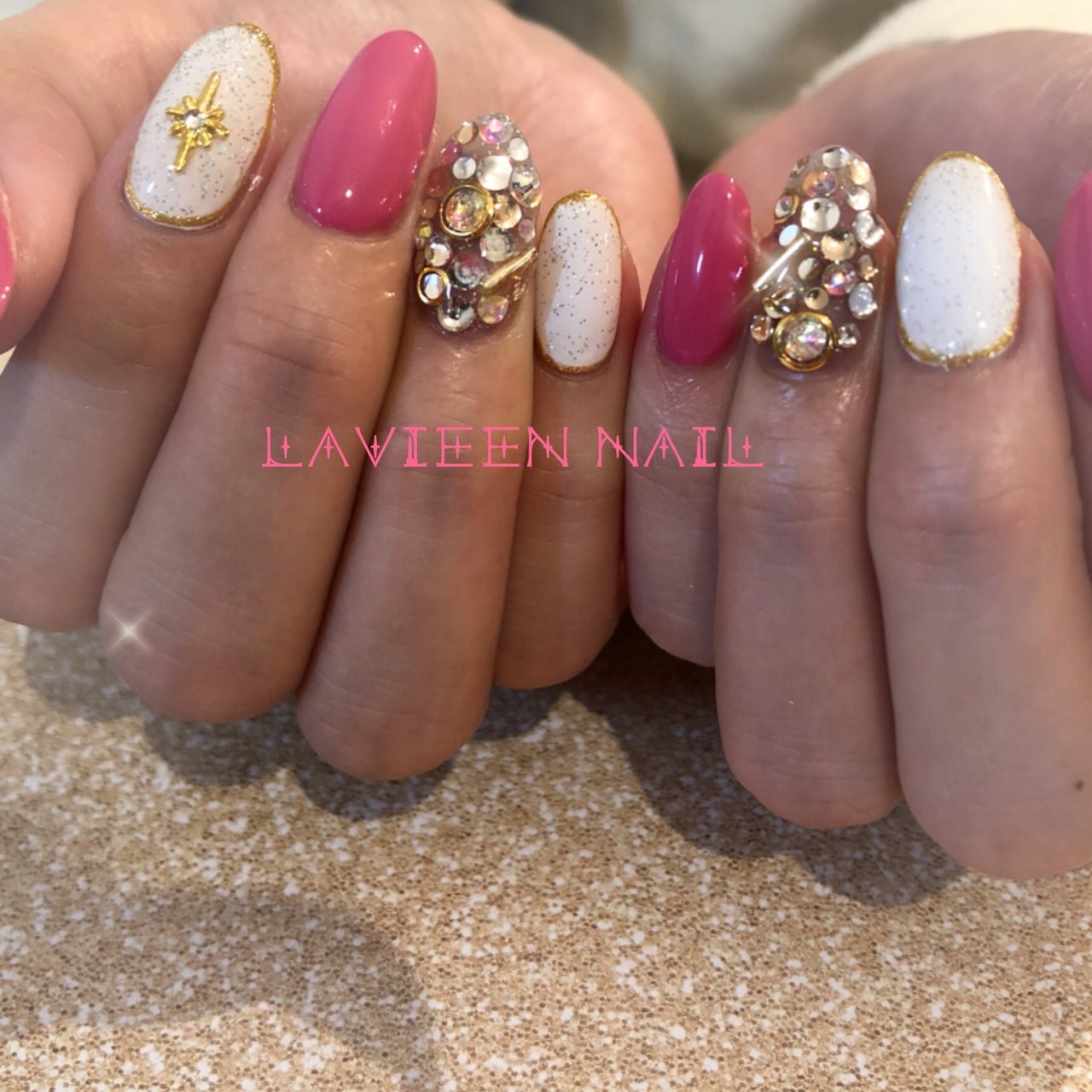 ハンド シンプル ラメ ワンカラー ビジュー Lavieennailのネイルデザイン No ネイルブック