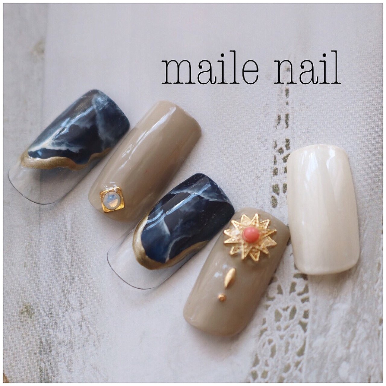 オールシーズン リゾート ライブ ハンド フレンチ Maile Nailのネイルデザイン No ネイルブック