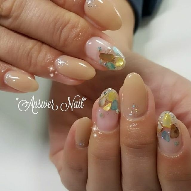 ハンド シェル クリア ベージュ ジェル Answer Nailのネイルデザイン No ネイルブック