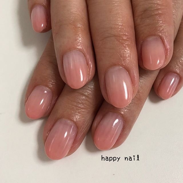 シンプル グラデーション クリア ピンク Happy Nailのネイルデザイン No ネイルブック