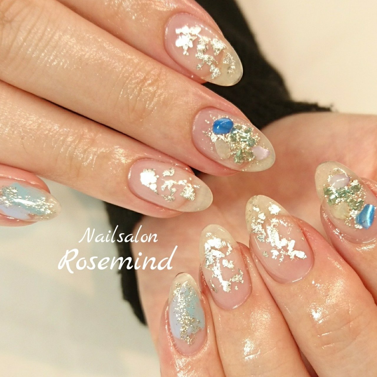 春夏ハンドシンプルラメ Nailrosemindのネイルデザインno