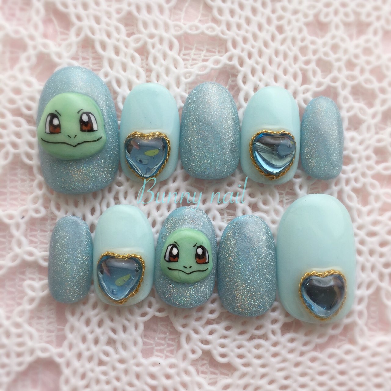 オールシーズン 痛ネイル キャラクター 3d 水色 Bunnynailのネイルデザイン No ネイルブック