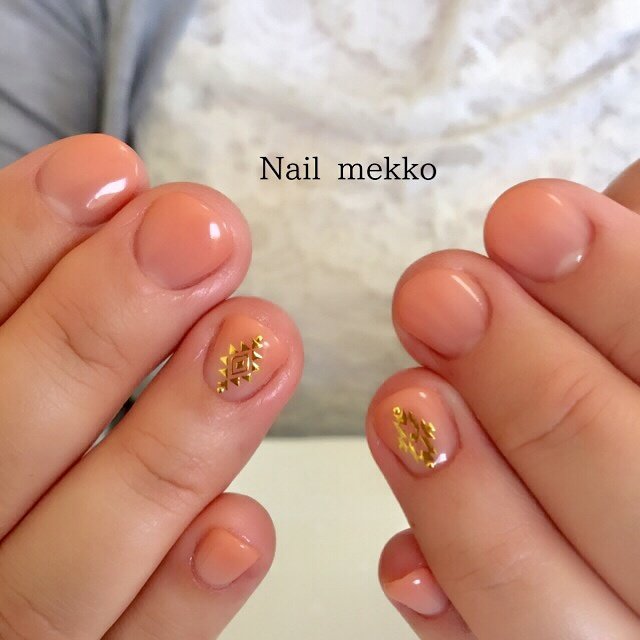 シンプル グラデーション ネイティブ ベージュ ピンク Nail Mekkoのネイルデザイン No ネイルブック