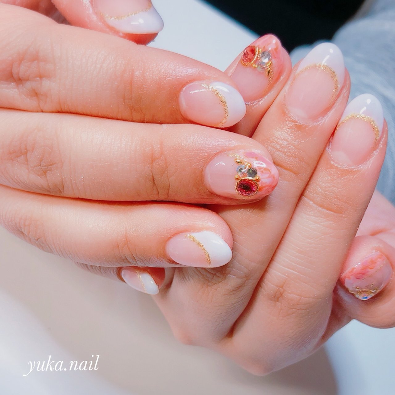 春 夏 オールシーズン ハンド フレンチ Yuka Nail ユカネイル のネイルデザイン No 306 ネイルブック