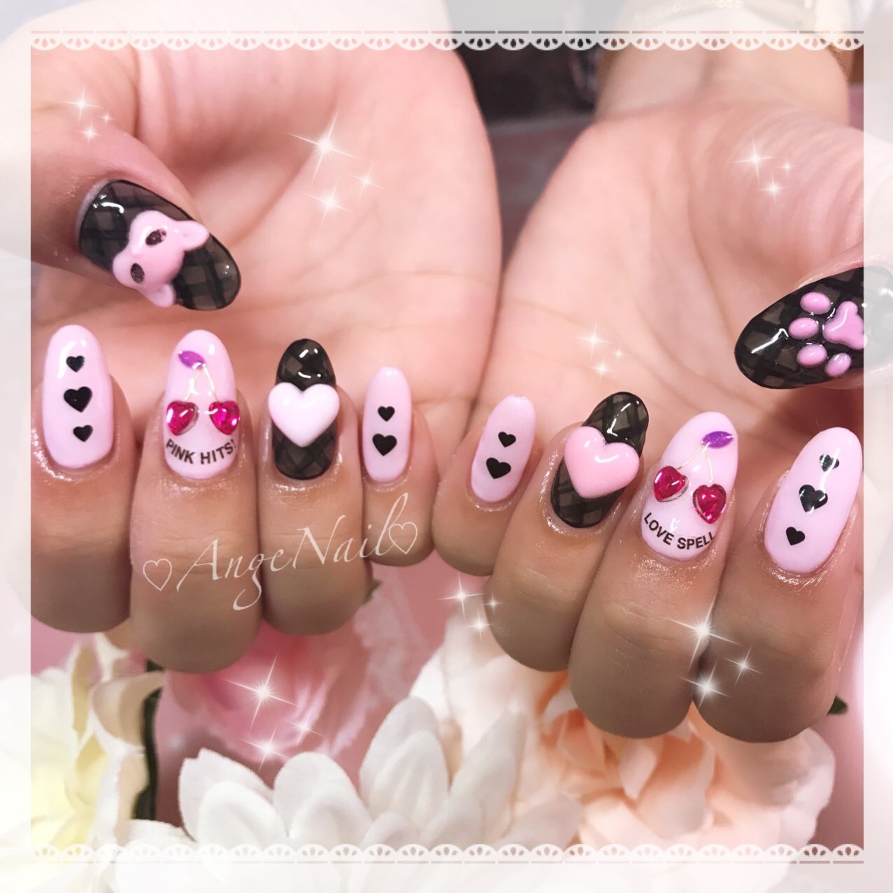 春 オールシーズン ハート 3d ピンク Angenailのネイルデザイン No ネイルブック