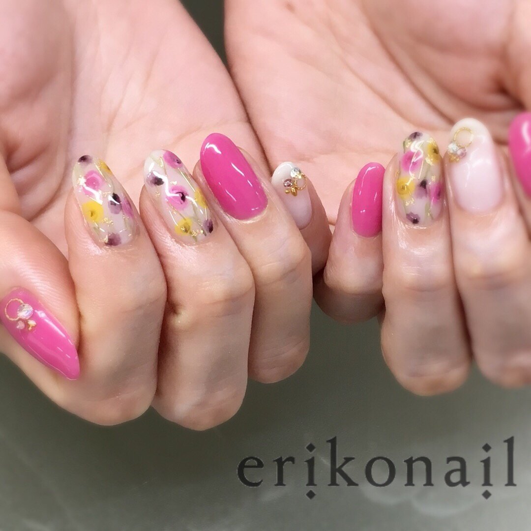 春 夏 デート ハンド ワンカラー Erikonailnagoyaのネイルデザイン No ネイルブック