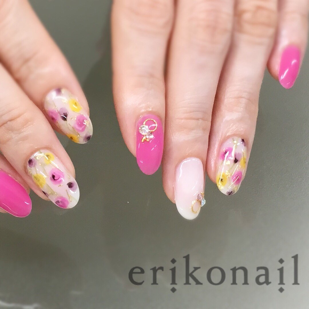 春 夏 デート ハンド ワンカラー Erikonailnagoyaのネイルデザイン No ネイルブック