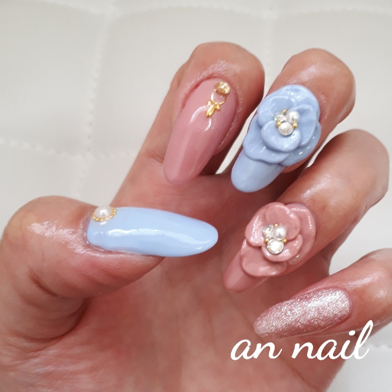 春 夏 ハンド フラワー 3d An Nailのネイルデザイン No ネイルブック