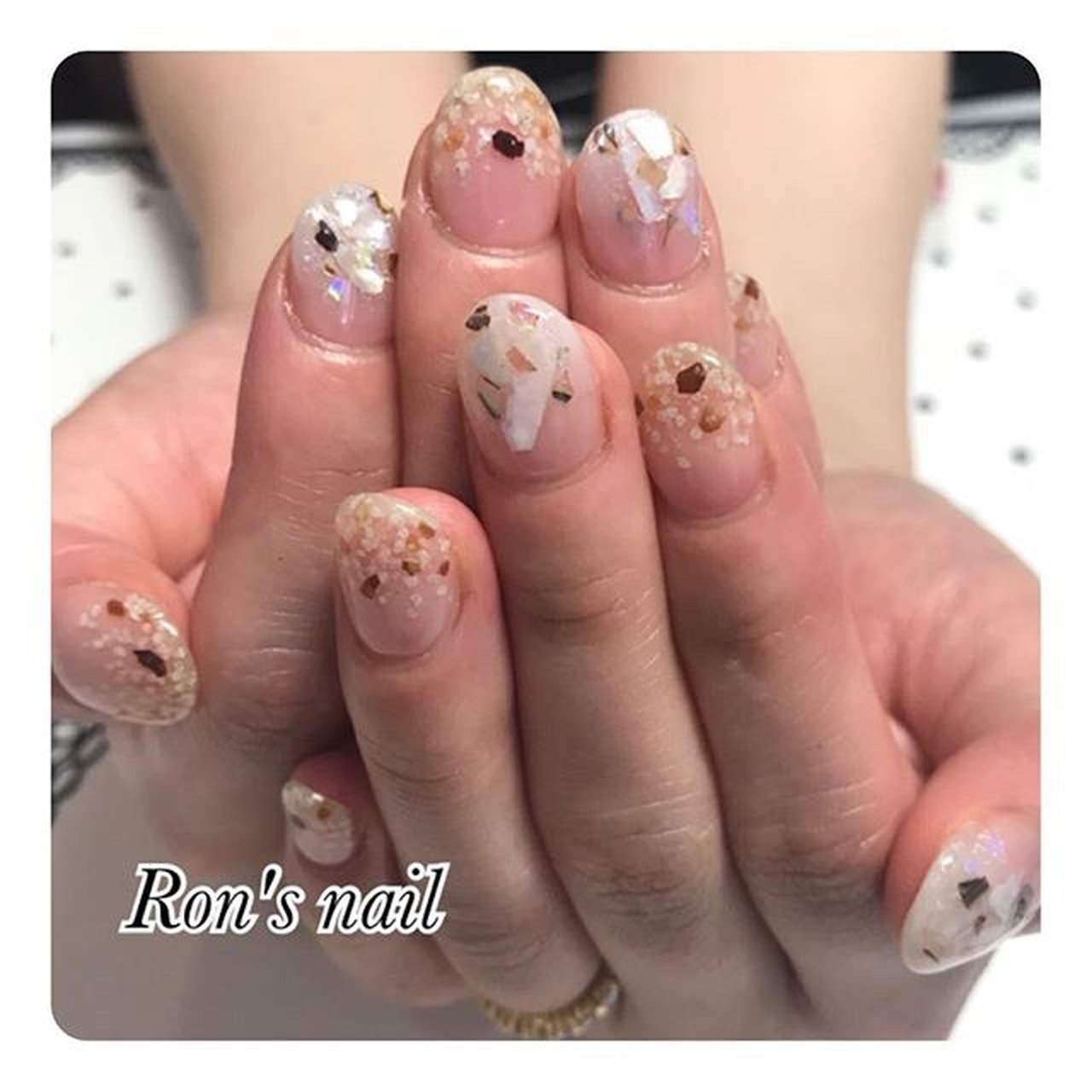 春 ハンド シェル ショート アースカラー Ron S Nail 仙川のネイルデザイン No ネイルブック
