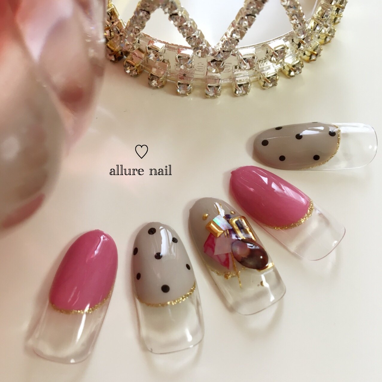 デート ハンド ドット ロング ピンク Nails Allureのネイルデザイン No 3095541 ネイルブック