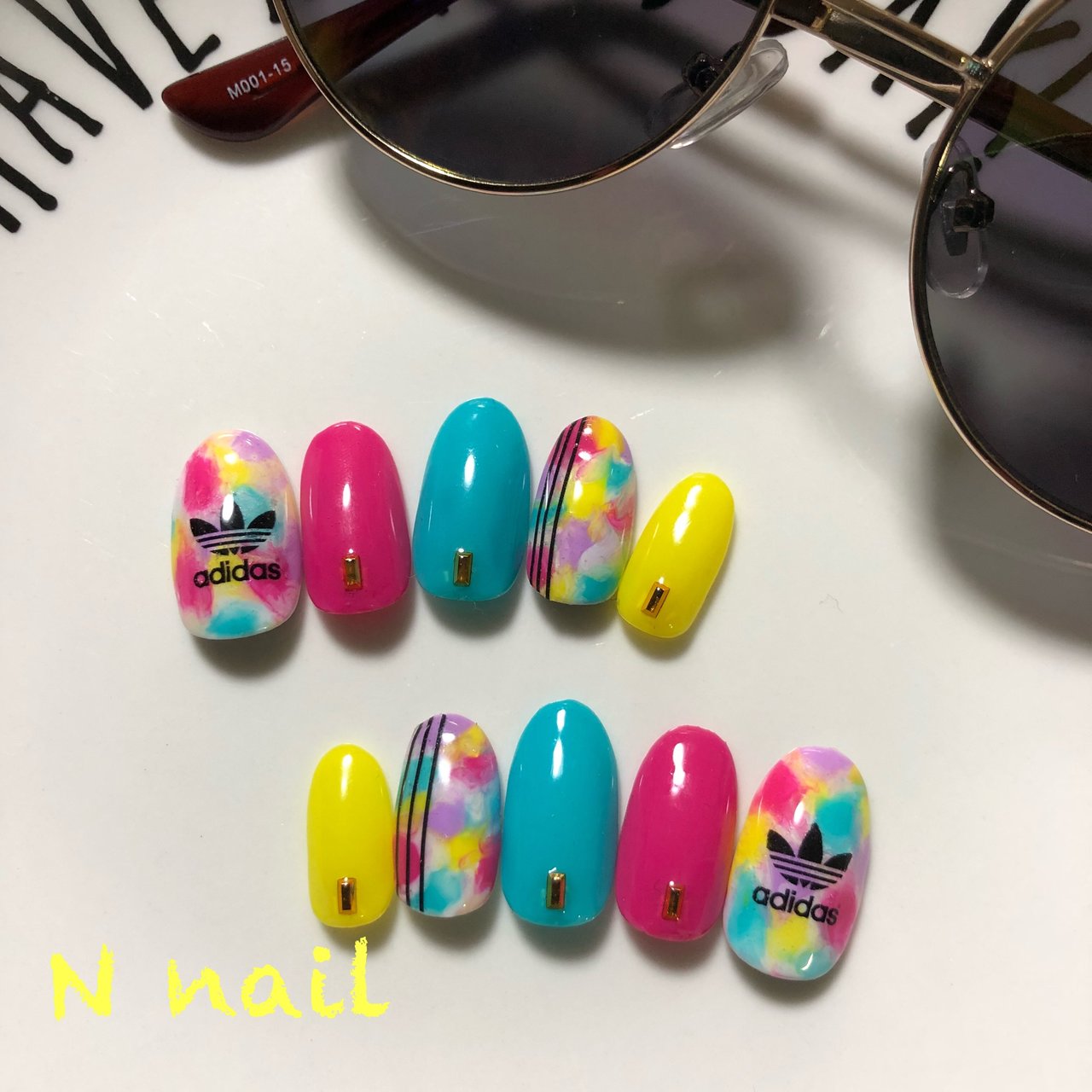 オールシーズン タイダイ ブランド柄 カラフル ジェル N Nailのネイルデザイン No ネイルブック