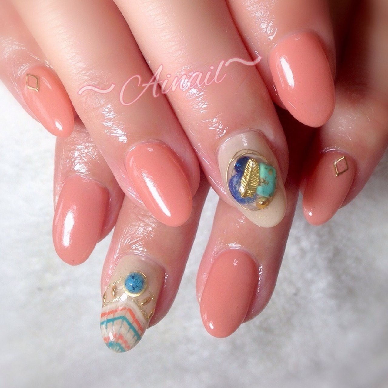 春 夏 海 リゾート ハンド Ainail のネイルデザイン No ネイルブック