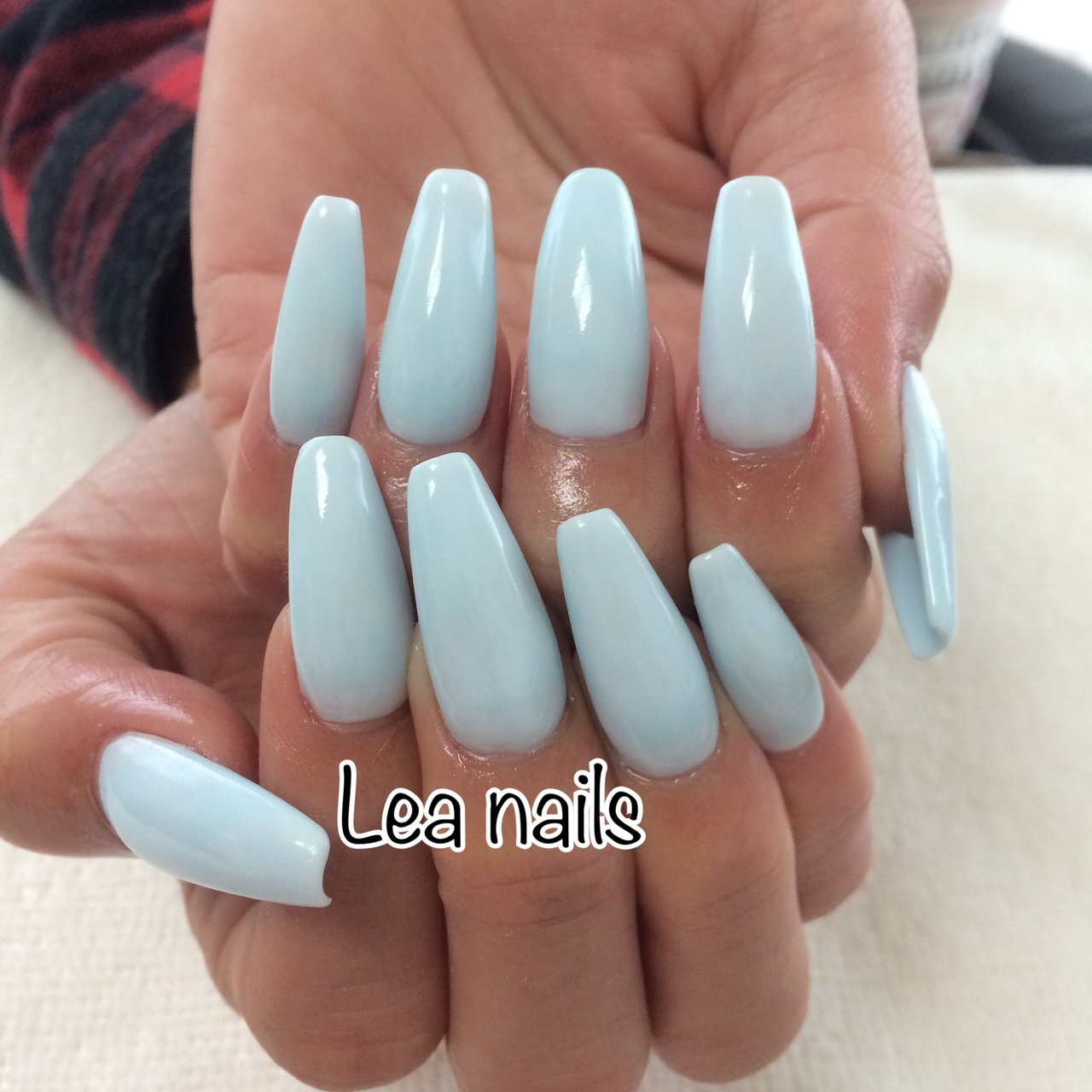 ハンド シンプル ワンカラー 水色 スカルプチュア Lea Nailsのネイルデザイン No ネイルブック