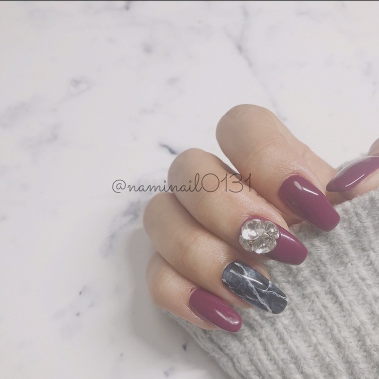 春 夏 冬 ハンド 大理石 Naminail0131のネイルデザイン No ネイルブック