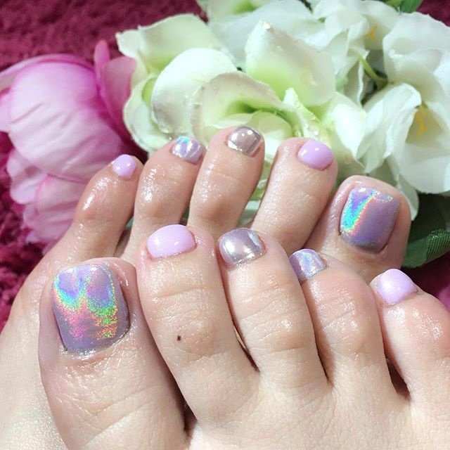 春 夏 フット ユニコーン ミラー Nail Room Souvenirのネイルデザイン No ネイルブック